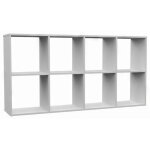 Hucoco - marion - �tag�re modulable 8 cubes - biblioth�que 8 cases - 147x30x75 cm - meuble de rangement ...