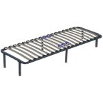 Sommier 140x190 cm noir cadre � lattes renforc� - compatible avec tous matelas - soutien r�glable - 17 ...
