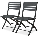 Citygarden - marius - lot de 2 chaises de jardin en aluminium - city garden