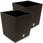 Markenartikel - bac � fleurs 35 - 64 l aspect polyrotin pot de fleurs avec poign�e jardini�re int�rieur ...