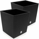 Markenartikel - bac  fleurs 35 - 64 l aspect polyrotin pot de fleurs avec poigne jardinire intrieur ...