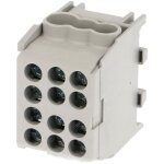 Bornier gris enclipsable sur rail din pour c�ble phase