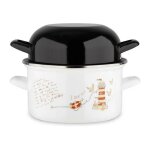 Marmite a moule baumalu 20 cm - d�cor phares - couvercle noir - blanc