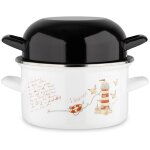 Marmite a moule baumalu 20 cm - décor phares - couvercle noir - blanc Marmite a moule baumalu 20 cm - décor phares - couvercle noir - blanc