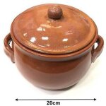 Casserole bombe en terre cuite avec poignes et couvercle de four cuisson 20