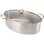 Marmite  vapeur pour poisson en acier inoxydable 304, monocouche paisse, ustensiles de cuisine ovales ...