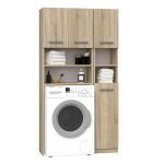 Marol - ensemble salle de bain style moderne - 96x30x183 - 4 portes + 4 tablettes