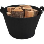 Le marquier - panier a buches tissu teahupoo noir