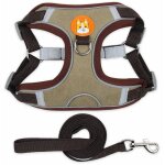 Marron, xl harnais de poitrine pour animaux de compagnie harnais pour chat et chien en daim laisse pour ... Marron, xl harnais de poitrine pour animaux de compagnie harnais pour chat et chien en daim laisse pour ...