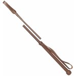 Marrone - cravache anglaise avec tresse et bout en cuir de 68 cm