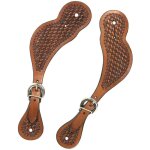Marrone - sangles en cuir pour éperons avec impression basketball Marrone - sangles en cuir pour éperons avec impression basketball
