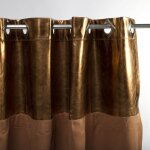 Thedecofactory - martial - rideau faux cuir m�tallis� cuivre et su�dine marron 140x250