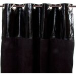 Martial - rideau en faux cuir et su�dine noir 140x250