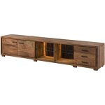 Massivmoebel24 - bark 116 meuble tv en bois d'acacia - laqué / naturel 235x40x47 Massivmoebel24 - bark 116 meuble tv en bois d'acacia - laqué / naturel 235x40x47