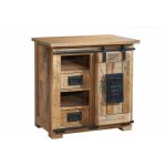 Massivmoebel24 - buffet 70x45 manguier laqu bois naturel railway 123
