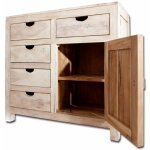 Massivmoebel24 - buffet 90x42 acacia blanchi blanc nature white 88