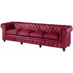 Massivmoebel24 - canapé 4 places en cuir véritable bordeaux chesterfield 404 Massivmoebel24 - canapé 4 places en cuir véritable bordeaux chesterfield 404