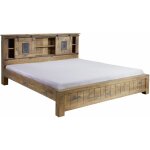 Massivmoebel24 - lit double 160x200 manguier laqu bois naturel railway 143