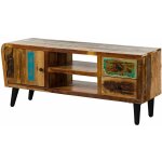 Massivmoebel24 - meuble tv 145x45 bois de rcupration laqu multicolore sixties 102