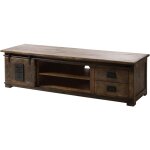 Massivmoebel24 - meuble tv en bois d' acacia huil railway 445