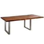 Massivmoebel24 - table  manger extensible 160x100 acacia laqu noisette freeform 22