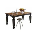 Massivmoebel24 - table à manger extensible 160x90 palissandre laqué marron / noir new boston 150 Massivmoebel24 - table à manger extensible 160x90 palissandre laqué marron / noir new boston 150
