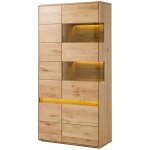 Massivmoebel24 - vitrine 103x43, 5 chne sauvage huil bois naturel cardiff 110