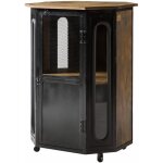 Massivmoebel24 - vitrine en bois de manguier huil� railway 430