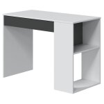 Usinestreet - bureau masster avec 1 tiroir en blanc artik et gris anthracite au style moderne 73x101x50 ...