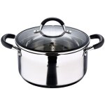 ? masterpro - pot 24x12cm 5l inox avec couvercle foodies bgmp - 1502 - bk masterpro