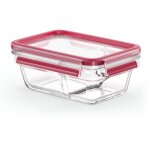 Masterseal fresh verre, bote alimentaire rectangulaire 0, 8 l + sparateur, conservation des aliments, ...