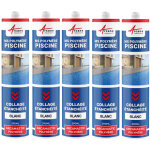 Arcane industries - mastic piscine, colle et tanchit, pvc, carrelage - 290 ml x 5 blanc