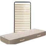 Matelas 120x200 x 23 cm + sommier + pieds + prot�ge matelas offerts avec contact latex densit� 80 kg ...
