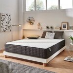 Matelas 140x200 cm - titanium - matelas ressorts ensach�s hybrid, mousse m�moire hr, blue latex, �quilibr�, ...