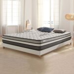 Matelas 160x200 cm - solar - matelas ressorts ensach�s hybrid, mousse m�moire hr, blue latex, �quilibr�, ...