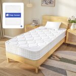 Authmic - matelas 90x190, matelas ressorts, 7 zones conception, matelas avec drap - housse, mousse � ...
