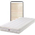 Matelas 90x190 + sommier + pieds + protge matelas offerts mousse rembourrage 100 % polesther - me 100 ...