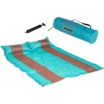 Outsunny - matelas de camping 2 places autogonflant avec oreillers et sac de transport turquoise marron ...