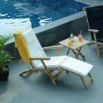 Matelas cr�me pour chaise longue