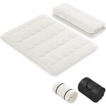 Goplus matelas futon japonais 2 personnes 140x200cm - lit de couchage enroulable de sol et portable avec ...