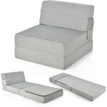 Matelas d'invit�s pliable 71x190 cm, matelas pliant 3 - en - 1 comme fauteuil bas epaisseur 15cm chauffeuse ...