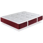 Xaluca - matelas ressorts ensaches 200x200 spring supreme, epaisseur 30 cm, mousse mousse, 7 zones de ...