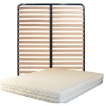Matelas + sommier 140x190 x 19, 5 cm tres ferme - dehoussable housse lavable - 7 zones de confort - ame ...