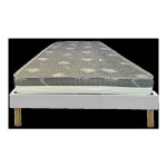 Matelas + sommier blanc 70x190 x 22 cm - trs ferme - face hiver laine - ame rembourrage 100 % polesther ...