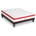 Maison aubertin - matelas supr�me mousse haute densit� accueil m�moire de forme et sommier tissu gris ...