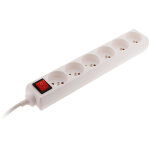 Bloc 6 prises 16a 2p + t avec interrupteur - blanc zenitech