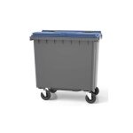 Rayonnage direct - conteneur poubelle 770 litres  prhension frontale - couleur du couvercle : bleu ...