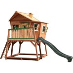 Max maison enfant avec bac  sable & toboggan vert aire de jeux pour l'extrieur en marron & vert maisonnette ...