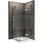Saniverre - maya cabine porte de douche d'angle h 180 cm verre semi - opaque 120 x 80 cm