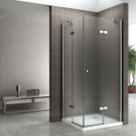Maya cabine porte de douche d'angle h 190 cm verre d�poli opaque 100 x 80 cm